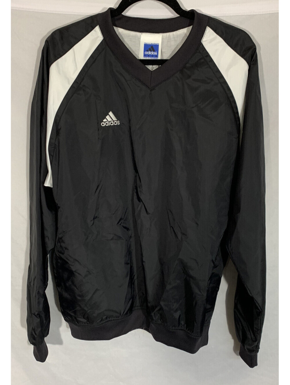 Vintage Adidas Pullover Windbreaker Jacket Embroidered Logo Mens Medium